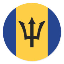Barbados Flag Design Round Sticker