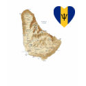 Barbados Flag Heart and Map T-Shirt by FlagAndMap Barbados Flag Heart and Map T-Shirt