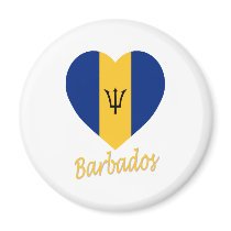Barbados Flag Heart magnets by Vexillophile Barbados Flag Heart magnets