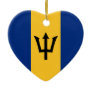 Barbados Flag Heart Ornament