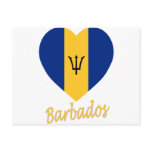 Barbados Flag Heart Postcards