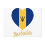 Barbados Flag Heart Postcards