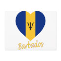 Barbados Flag Heart postcards by Vexillophile Barbados Flag Heart postcards