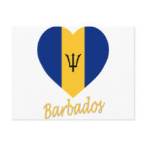 Barbados Flag Heart postcards by Vexillophile Barbados Flag Heart postcards