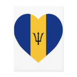 Barbados Flag Heart Post Cards