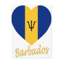 Barbados Flag Heart postcards by Vexillophile Barbados Flag Heart postcards