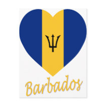 Barbados Flag Heart postcards by Vexillophile Barbados Flag Heart postcards