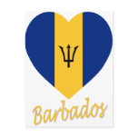 Barbados Flag Heart postcards