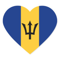 Barbados Flag Heart Sticker