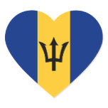 Barbados Flag Heart Sticker