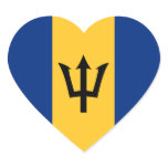 Barbados Flag Heart Sticker