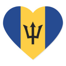 Barbados Flag Heart Sticker