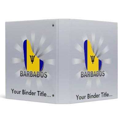 Barbados Flag Map 2.0 Vinyl Binders by representmycountry