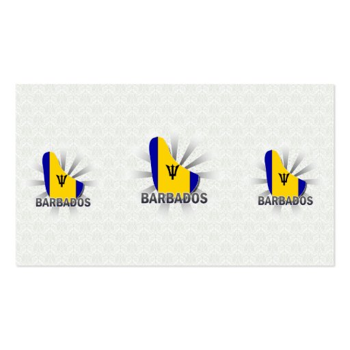 Barbados Flag Map 2.0 Business Cards (back side)