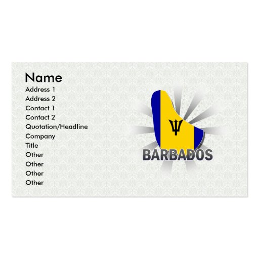 Barbados Flag Map 2.0 Business Cards
