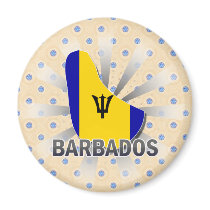 Barbados Flag Map 2.0 Refrigerator Magnet