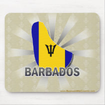 Barbados Flag Map 2.0 Mousepads