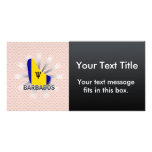 Barbados Flag Map 2.0 Customized Photo Card