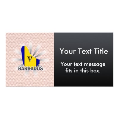 Barbados Flag Map 2.0 Customized Photo Card by representmycountry
