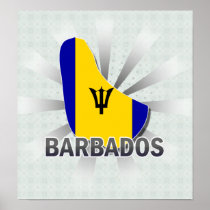 Barbados Flag Map 2.0 Posters