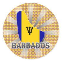 Barbados Flag Map 2.0 Round Stickers