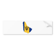 Barbados Flag map BB Bumper Stickers