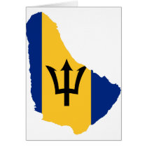 Barbados Flag map BB Greeting Card