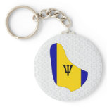 Barbados Flag Map full size Key Chain