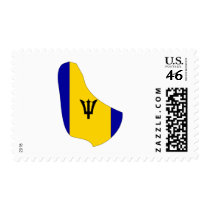 Barbados flag map postage by FlagStore Barbados flag map postage