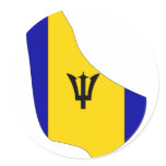Barbados flag map sticker