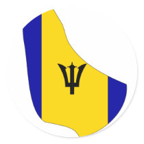 Barbados flag map sticker