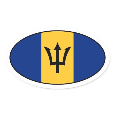 Barbados Flag Oval Sticker by the_little_gift_shop