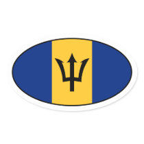 Barbados Flag Oval Sticker