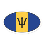 Barbados Flag Oval Sticker