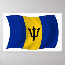 Barbados Flag Poster Print