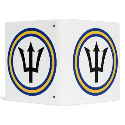 Barbados Flag Ring Vinyl Binder by JayAtZazzle
