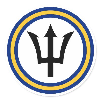 Barbados Flag Ring Sticker by JayAtZazzle