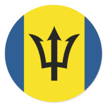 Barbados Flag Round Stickers