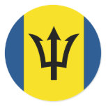 Barbados Flag Round Stickers