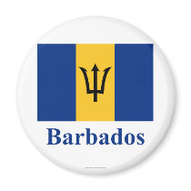 Barbados Flag with Name magnets by Vexillophile Barbados Flag with Name magnets