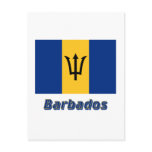 Barbados Flag with Name Post Cards
