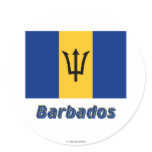 Barbados Flag with Name Sticker
