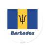 Barbados Flag with Name Sticker