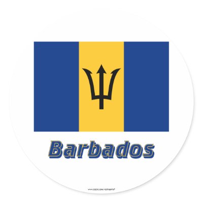 Barbados Flag with Name Sticker by Vexillophile