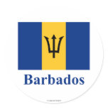 Barbados Flag with Name Stickers
