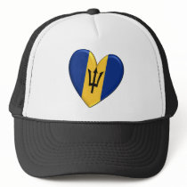 Barbados Heart Flag Trucker Hats