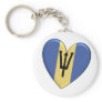 Barbados Heart Flag Keychains