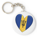 Barbados Heart Flag Keychains