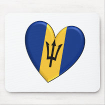 Barbados Heart Flag Mouse Mats