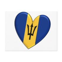 Barbados Heart Flag postcards by WearFlags Barbados Heart Flag postcards